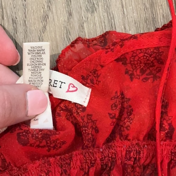 Victoria’s Secret Red Paisley Women's Babydoll Ruffle Nightgown Size Medium - Picture 9 of 9